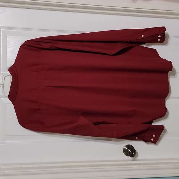 Dockers Burgundy Button Down Long Sleeve Shirt Men's Size XXL - Picture 7 of 8